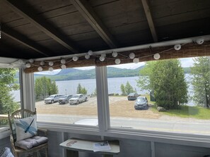 Lake and mountain views from the sun porch.  